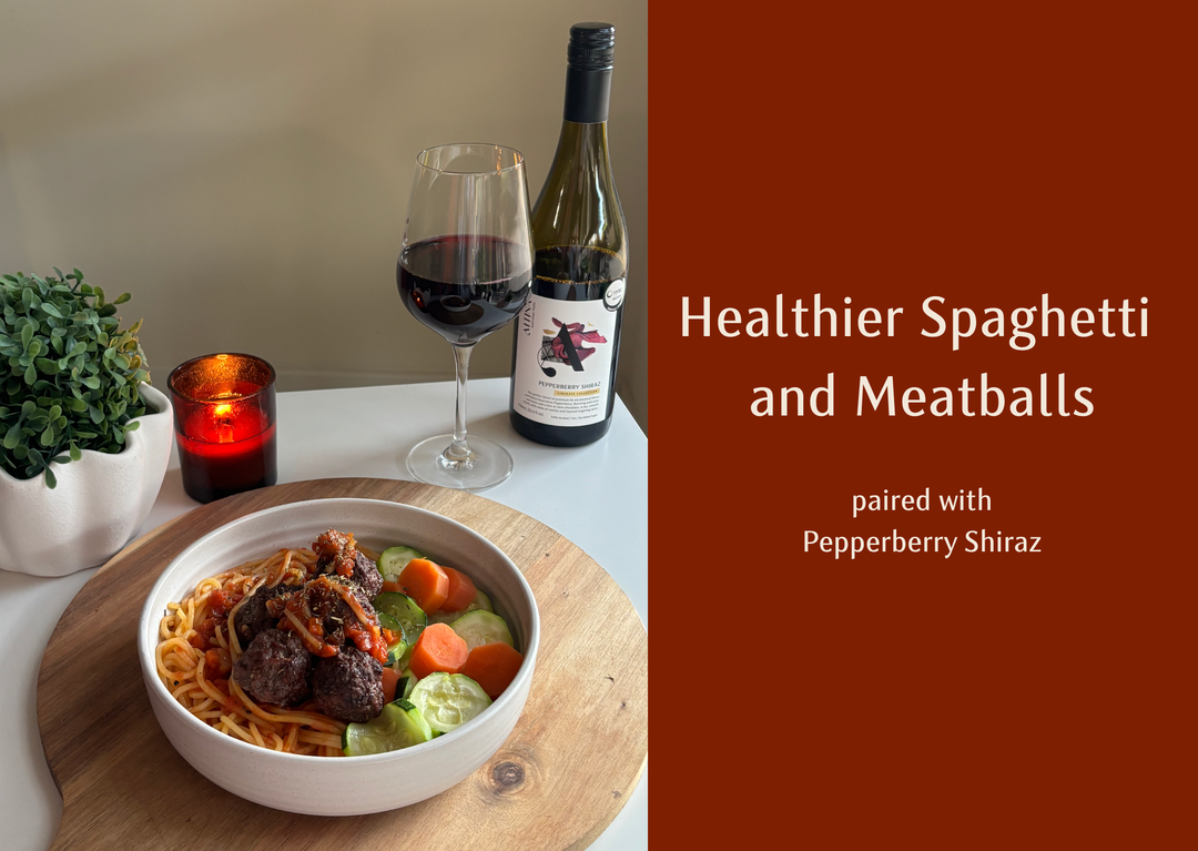 Healthier Spaghetti and Meatballs with Pepperberry Shiraz